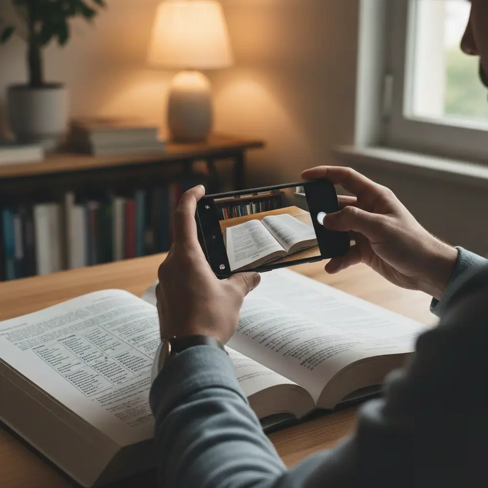 Taking a photo of a Welsh coursebook's vocabulary table with a phone